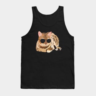 Cool Cat, Cat with Sunglasses, Chill Kitty Tank Top